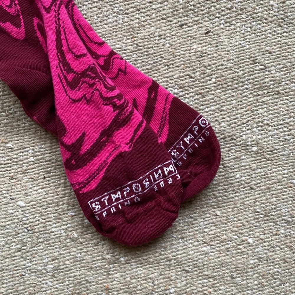 NWT Pink + Red Swirl Crew Socks